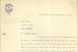 [Carta] 1946 sep. 23, Santiago, Chile [a] Gonzalo Drago
