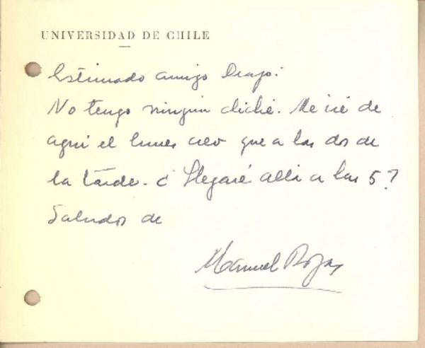 [Tarjeta] 1953?, Santiago, Chile [a] Gonzalo Drago