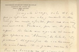 [Carta] 1951 ene. 29, Santiago, Chile [a] Gonzalo Drago