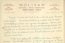 [Carta] 1939 dic. 12, Valparaíso, Chile [a] Gonzalo Drago