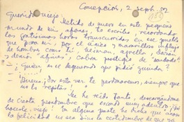 [Tarjeta] 1952 sep. 2, Concepción, Chile [a] Gonzalo Drago