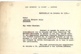 [Carta] 1956 oct. 17, Santiago, Chile [a] Joaquín Edwards Bello