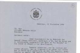 [Carta] 1956 dic. 13 Santiago, Chile [a] Joaquín Edwards Bello