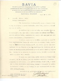 [Carta] 1926 may. 10, Guayaquil, Ecuador [a] Joaquín Edwards Bello