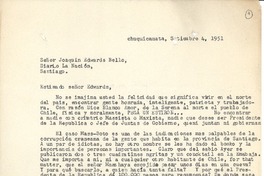 [Carta] 1951 sep. 4, Chuquicamata, Chile [a] Joaquín Edwards Bello