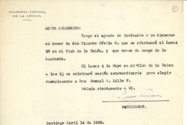 [Carta] 1959 abr. 14, Santiago, Chile [a] Joaquín Edwards Bello