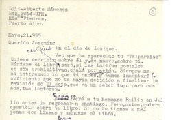 [Carta] 1955 may. 21, Río Piedras, Puerto Rico [a] Joaquín Edwards Bello