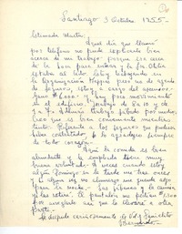 [Carta] 1955 oct. 3, Santiago, Chile [a] Marta Albornoz de Edwards