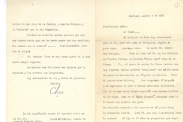 [Carta] 1955 ago. 6, Santiago, Chile [a] Joaquín Edwards Bello