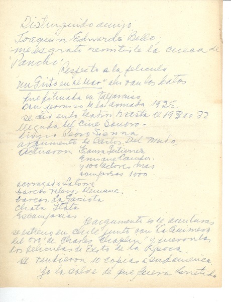 [Carta] c. 1957 [Santiago, Chile] [a] Joaquín Edwards Bello