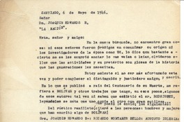 [Carta] 1946 may. 6, Santiago, Chile [a] Joaquín Edwards Bello