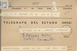 [Carta] 1961 febrero 29, Santiago, [Chile] [a] Joaquín Edwards Bello