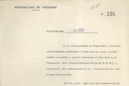 [Oficio N°138] 1968 marzo 22, Valparaíso, [Chile] [a] Marta Albornoz