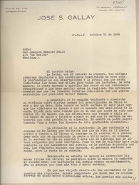 [Carta] 1939 octubre 31, Ovalle, [Chile] [a] Joaquín Edwards Bello