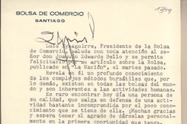[Tarjeta] 1955 agosto 18, Santiago, [Chile] [a] Joaquín Edwards Bello