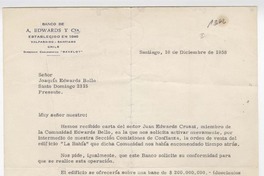[Carta] 1958 diciembre 10, Santiago, Chile [a] Joaquín Edwards Bello