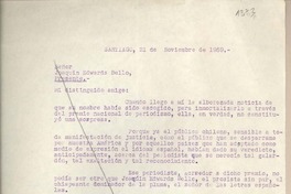 [Carta] 1959 noviembre 21, Santiago, [Chile] [a] Joaquín Edwards Bello