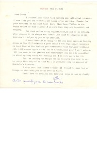 [Carta] 1954 may. 23, Rapallo, [Italia] [a] Doris Dana, [New York]