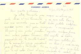 [Carta] 1957, may. 15, Valparaíso, Chile [a] Doris Dana, [New York]