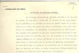 Antología de Gabriela Mistral
