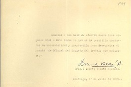[Carta] 1935 jul. 17, Santiago, Chile [a] Luis Omar Cáceres