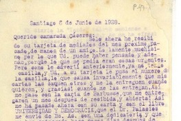 [Carta] 1928 jun. 5, Santiago, Chile [a] Luis Omar Cáceres
