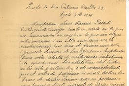 [Carta] 1931 ago. 7, San Antonio, Chile [a] Luis Omar Cáceres