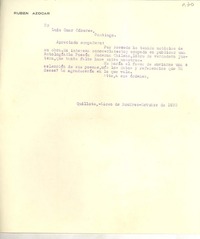 [Carta] 1930 octubre, Quillota, Chile [a] Luis Omar Cáceres, Santiago, Chile