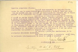 [Carta] 1929 feb. 11, Santiago, Chile [a] Luis Omar Cáceres