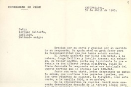 [Carta] 1965 abr. 30, Antofagasta, Chile [a] Alfonso Calderón