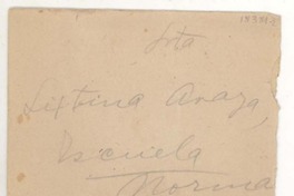 [Carta] [1918], Chiloé, Chile [a] Sixtina Araya