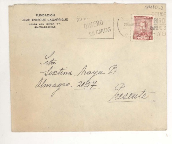 [Carta] 1913, Los Andes, Chile [a] Juan Enrique Lagarrigue