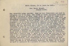 [Carta] 1947 junio 19, Bahía Blanca, Argentina [a] Marta Brunet, Buenos Aires