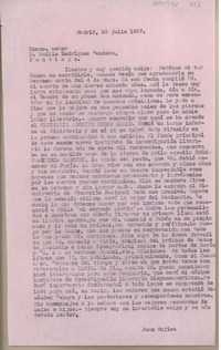 [Carta] 1957 julio 28, Madrid, España [a] Emilio Rodríguez Mendoza, Santiago, Chile