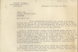 [Carta] 1953 junio 9, Santiago, Chile [a] Joaquín Edwards Bello