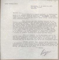 [Carta] 1978 abril 17, Barcelona, España [a] Juan Mujica de la Fuente, Santiago, Chile