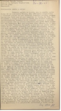 [Carta] 1960 octubre 30, Arequipa, Perú [a] Cristóbal Garcés Larrea, Guayaquil, Ecuador