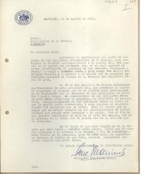 [Carta] 1960 agosto 31, Santiago, Chile [a] Juan Mujica de la Fuente, Arequipa, Perú