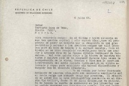 [Carta] 1966 julio 6, Santiago, Chile [a] Juan Ignacio Luca de Tena, Madrid, España