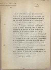 [Carta] 1959 noviembre 10, Santiago, Chile [al] Ministro de Relaciones Exteriores