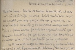 [Carta] 1961 diciembre 20, Buenos Aires, Argentina [a] Juan Mujica, Arequipa, Perú