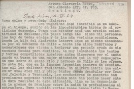 [Carta] 1964 abril 16, Lima, Perú [a] Arturo Olavarría Bravo, Santiago, Chile