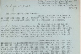 [Carta] 1964 enero 28, Lima, Perú [a] Eugenio Pereira Salas, Santiago, Chile