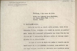 [Carta] 1944 enero 5, Santiago, Chile [a] Armando Braun Menéndez, Buenos Aires, Argentina