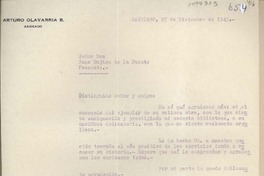 [Carta] 1943 diciembre 27, Santiago, Chile [a] Juan Mujica de la Fuente