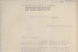 [Carta] 1942 abril 3, Santiago, Chile [a] Juan Mujica de la Fuente