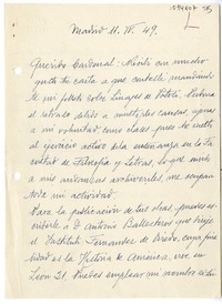 [Carta] 1949 abril 11, Madrid, España [a] Juan Mujica de la Fuente