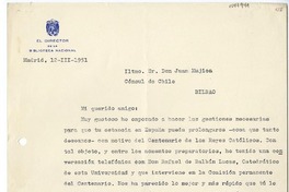 [Carta] 1951 marzo 12, Madrid, España [a] Juan Mujica de la Fuente