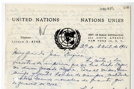 [Carta] 1946 abril 27, New York [a] Juan Mujica de la Fuente