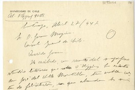 [Carta] 1947 abril 27, Santiago, Chile [a] Juan Mujica de la Fuente